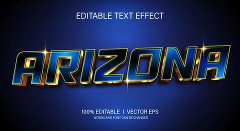 Arizona 3d vector text effect with modern style design Stock Illustration