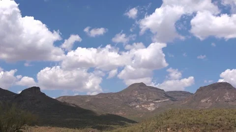 Arizona Butte with Clouds Stock Footage 11317316