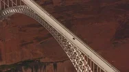 Arizona, Circa 2019.  Aerial Shot Of Bridge Over Colorado River.  Shot From Stock Footage