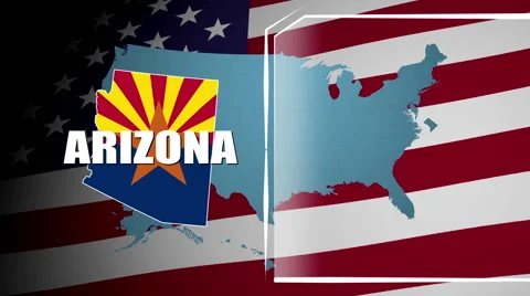 Arizona Countered Flag and Information Panel Stock Footage 66769396