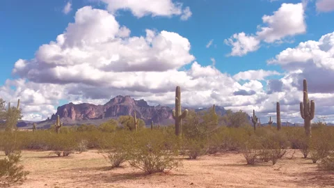 Arizona desert mointain cloudscape timelapse transition Stock Footage 132578634
