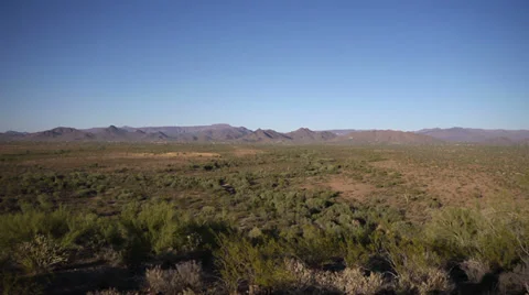 Arizona Desert - Mountains Pan Video stock 32492403