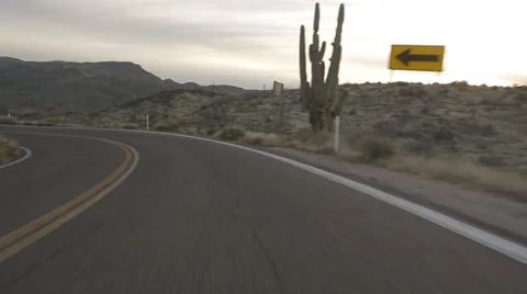 Arizona Driving Back Roads w/ Traffic Stock Footage 35334083
