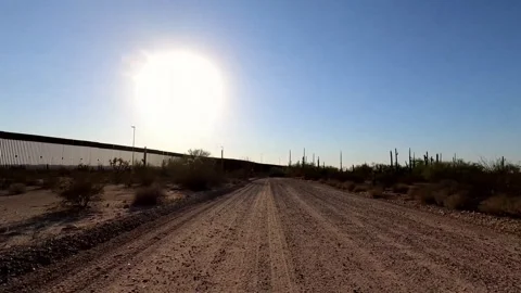 Arizona Driving Timelapse The Border Wall Organ Pipe Cactus National Monument Stock Footage 337977715