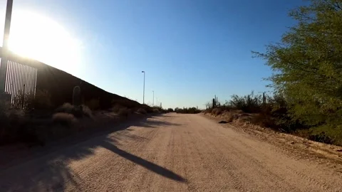 Arizona Driving Timelapse The Border Wall Organ Pipe Cactus National Monument Stock Footage 337978086