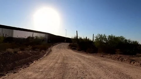 Arizona Driving Timelapse The Border Wall Organ Pipe Cactus National Monument Stock Footage 337978342