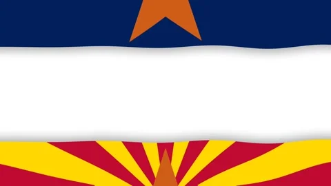 Arizona Flag Background Template with White Banner for Text Customization. Stock Footage 342500119