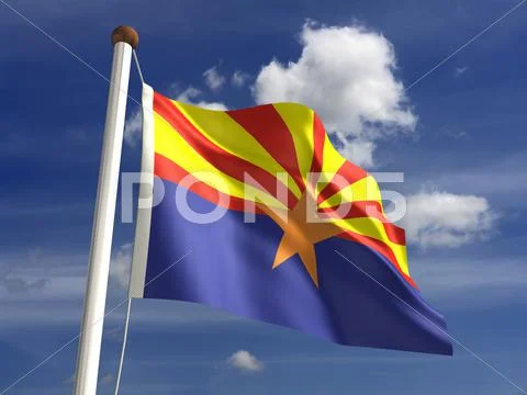 Arizona flag (with clipping path) Stock Illustration