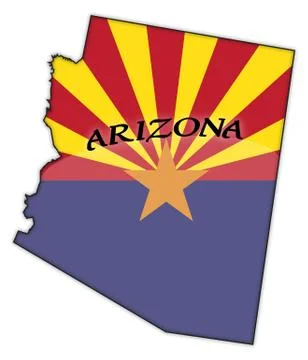 Arizona Flag In Map Stock Illustration