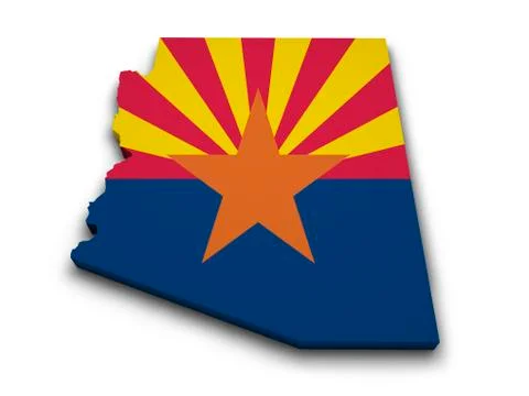 Arizona flag map shape Stock Illustration