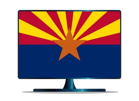 Arizona Flag TV Stock Illustration