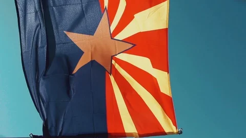 Arizona flag waving Stock Footage 101072028