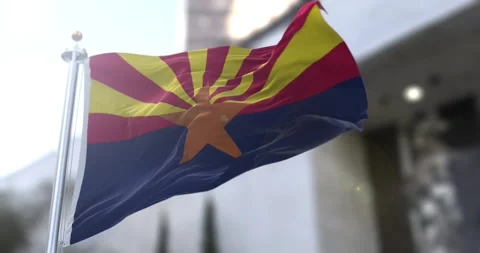 Arizona flag waving-seamless-loop-4k-60fps Stock Footage 344864944