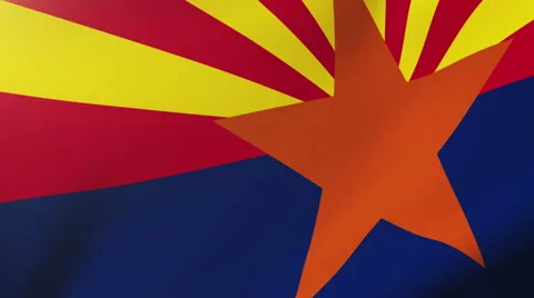 Arizona flag waving in the wind. Looping sun rises style.  Animation loop Video stock 48155982