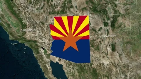 Arizona Map With Flag Animation Stock Footage 323971934