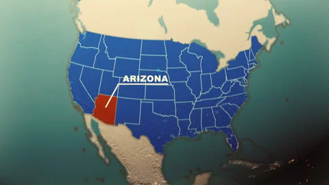 Arizona Map Highlight USA 3D Political Globe Animation Stock Footage 313294495