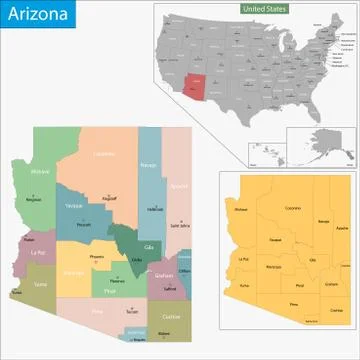 Arizona map Stock Illustration