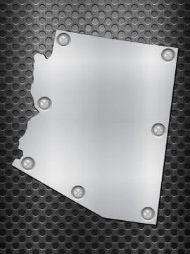Arizona metal map Stock Illustration
