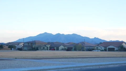 Arizona Mountain View From Road During Golden Hour Stock Footage 268651127