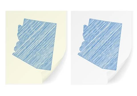 Arizona scribble map Stock Illustration