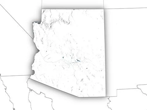Arizona shape with state borders, white map イラスト素材