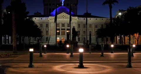 Arizona State Capitol with Blue Light Stock Footage 129063007