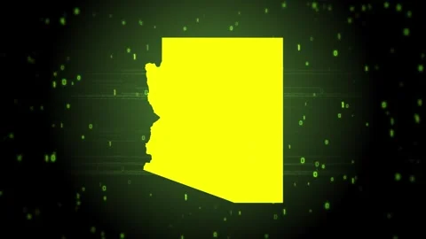 Arizona State Digital Map Intro Stock Footage 248050359