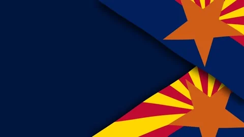 Arizona State Flag Abstract Geometric Background with Copper Star and Sunbu.. Stock-Footage 342498166