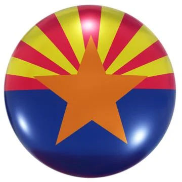 Arizona State flag button Stock Illustration