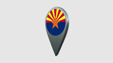Arizona State Flag Location Map Marker Pin With Alpha Channel Looped Видео 239455485