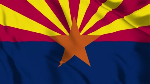 Arizona State Flag Loop 4K Stock Footage 243873573
