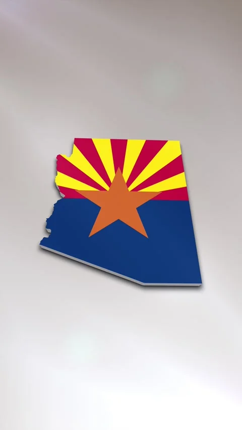 Arizona State Flag on Map 库存影片 278264814