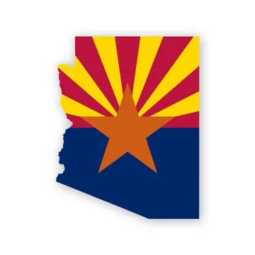 Arizona State Flag Map Stock Illustration