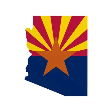 Arizona State Flag Map Stock Illustration