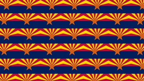 Arizona State Flag Seamless Pattern Motion Graphic Background Loop. Stock Footage 342500989