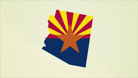 Arizona state flag United States map out... | Stock Video | Pond5