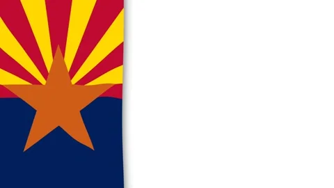 Arizona State Flag with White Copyspace Background for Text. Stock-Footage 342498163
