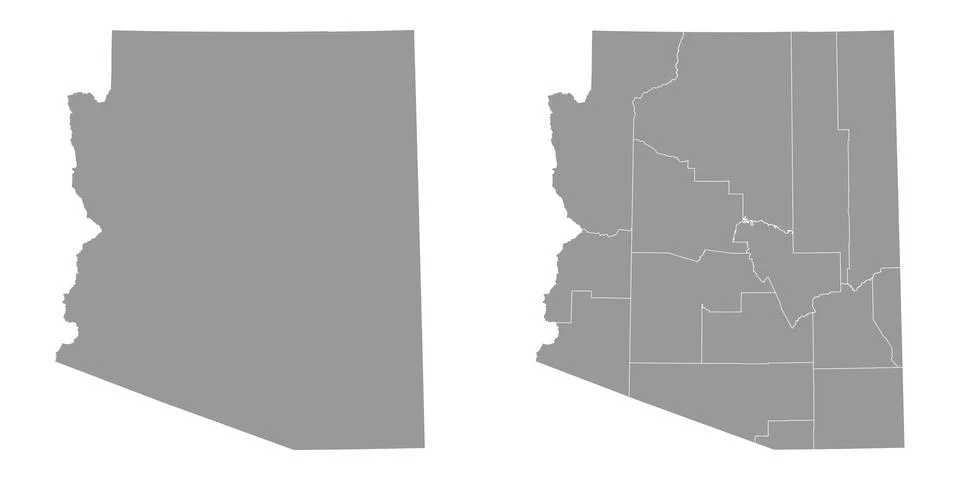 Arizona state gray maps. Vector illustration. Stock Illustration