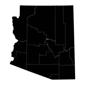 Arizona state map with counties. Vector illustration. Illustrazione stock
