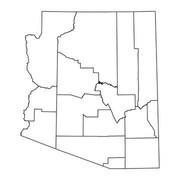 Arizona state map with counties. Vector illustration. Stock Illustration