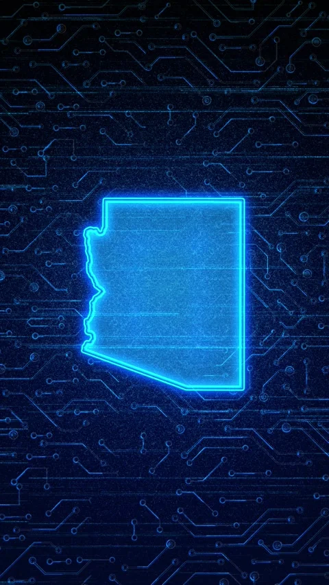 Arizona State Map Digital Technology Opener Video stock 336390656