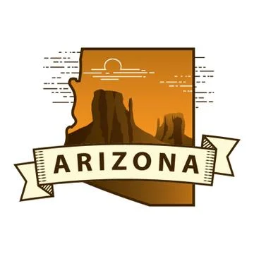 Arizona State Map Illustration