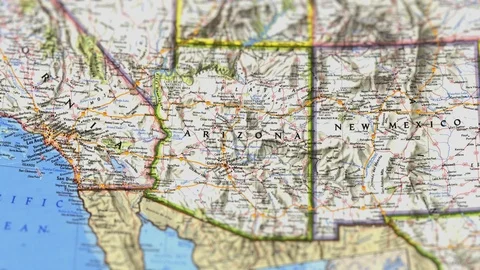 Arizona State On Map USA Video stock 119631575