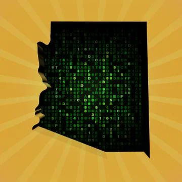 Arizona sunburst map with hex code illustration Ilustración de archivo