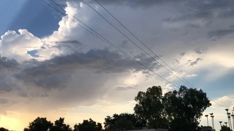 Arizona Sunset Through The Clouds With Spectacular Beams Stock Footage 120763243