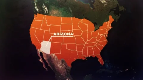 Arizona US State Satellite Map Animation V1 Stock Footage 303581271