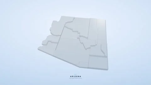 Arizona USA state map 3D animation seamless loop Видео 341068181