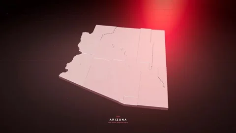 Arizona USA state map in bold red style 스톡 동영상 340772382
