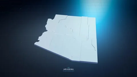 Arizona USA state map with glowing tech digital network style Stockbeeldmateriaal 340613830