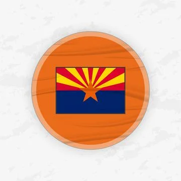 Arizonan Flag in a Circular Emblem Design, Abstract Round Sticker Illustratio イラスト素材